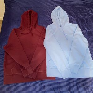 2 J Crew Authentic Fleece Hoodie Sweatshirts, Mens Size Large